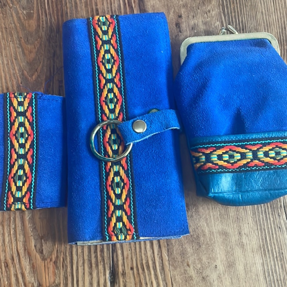 Vintage Suede wallet set